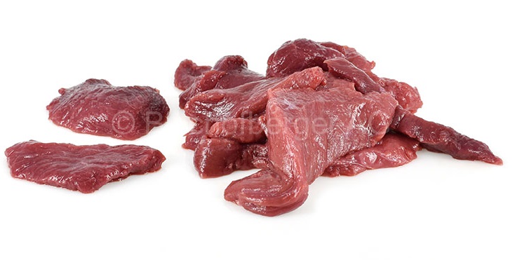 Emincé de cerf à la minute 1 kg NZ sans peau 10x1kg 7-15g piece